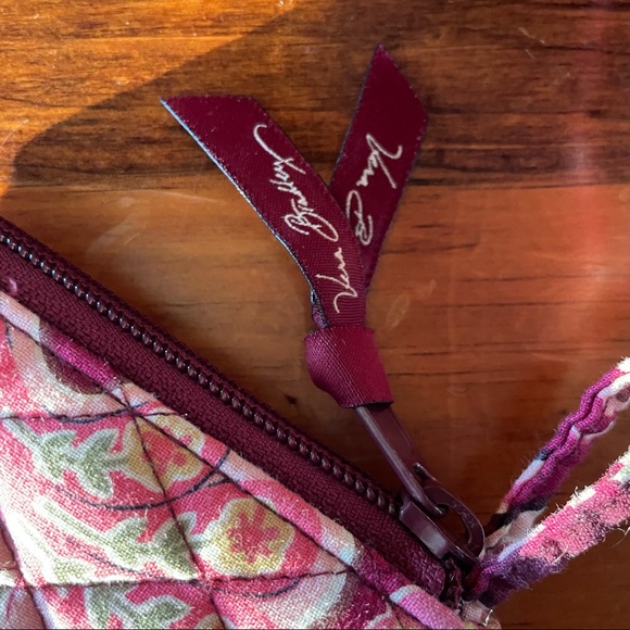 Vera Bradley Deep Raspberry Paisley Travel Wallet Wristlet - Picture 8 of 8
